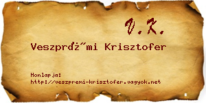 Veszprémi Krisztofer névjegykártya