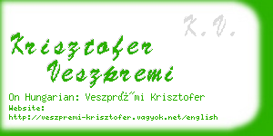 krisztofer veszpremi business card